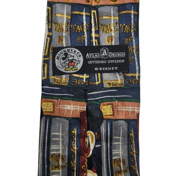 Disney Mickey & Co. Men's Necktie Goofy Library Books All Silk Tie Mickey Mouse - Picture 5 of 8